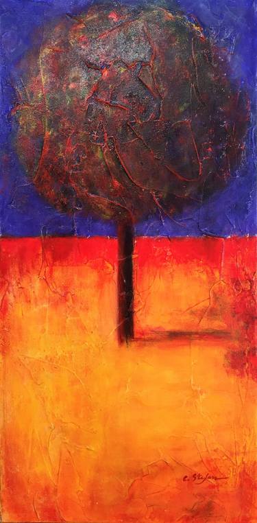 Original Expressionism Tree Paintings by Cristina Stefan