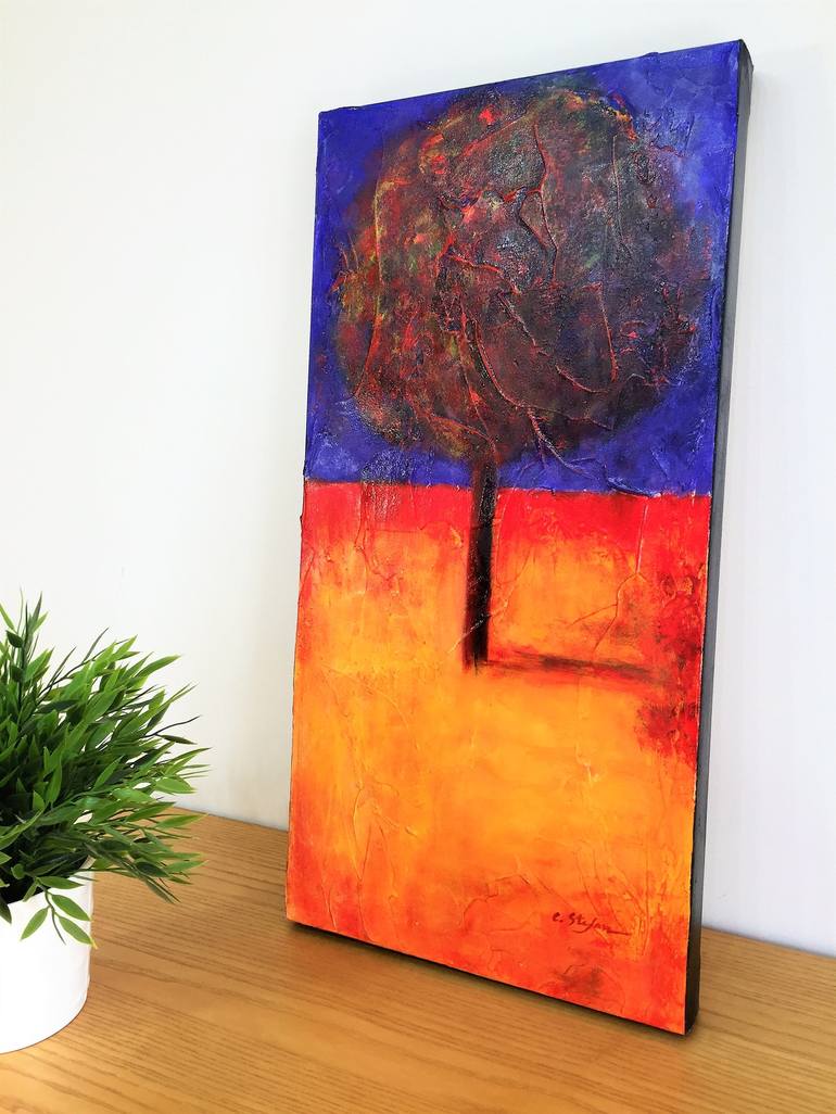 Original Expressionism Tree Painting by Cristina Stefan