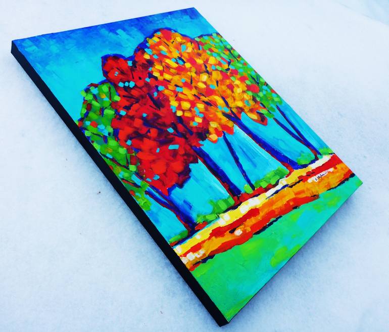 Original Expressionism Tree Painting by Cristina Stefan