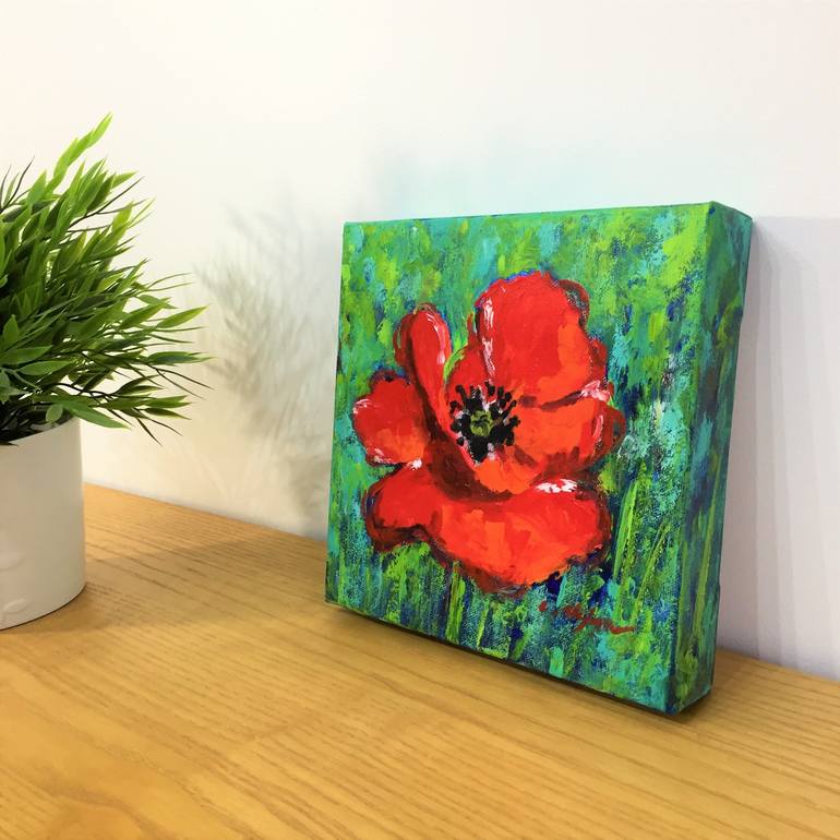 Original Impressionism Floral Painting by Cristina Stefan