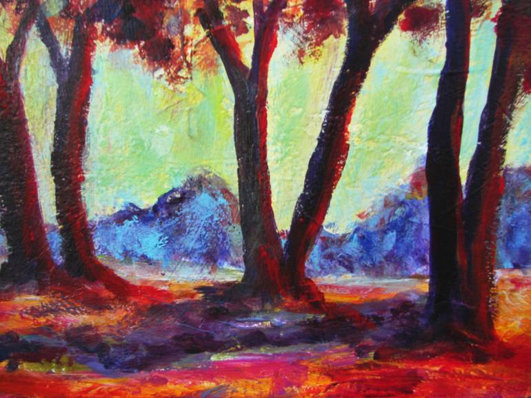 Original Abstract Expressionism Landscape Painting by Cristina Stefan