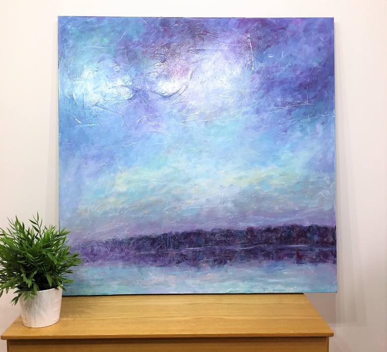 Original Abstract Expressionism Landscape Painting by Cristina Stefan