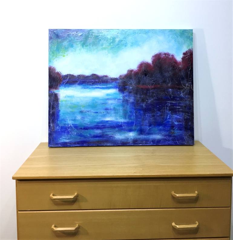 Original Abstract Landscape Painting by Cristina Stefan