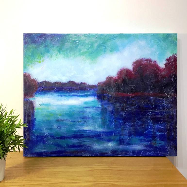 Original Abstract Landscape Painting by Cristina Stefan