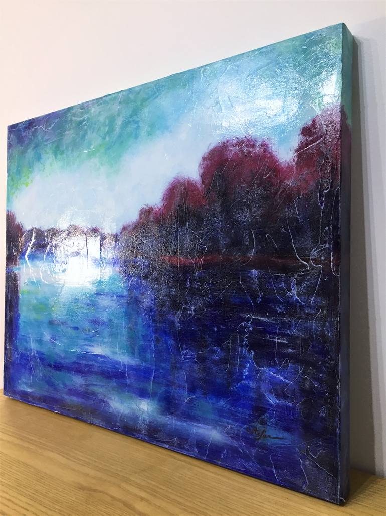Original Abstract Landscape Painting by Cristina Stefan