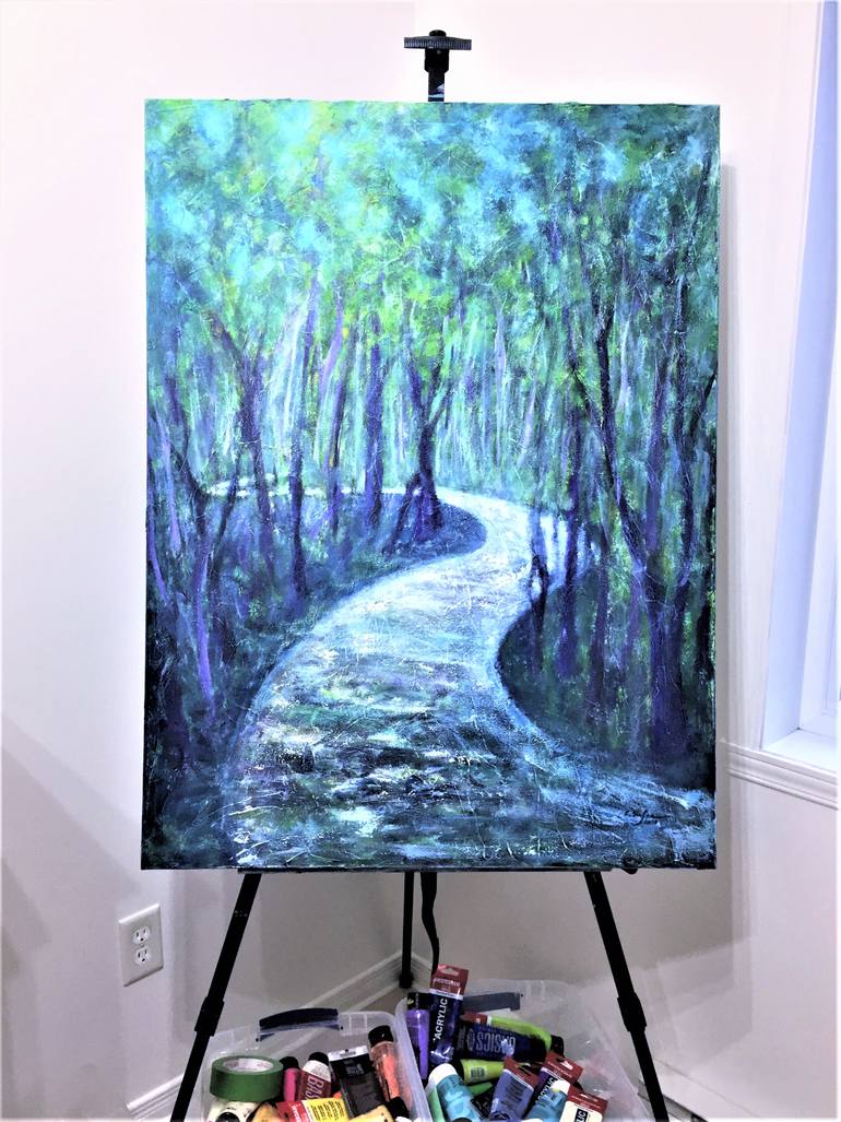 Original Abstract Landscape Painting by Cristina Stefan