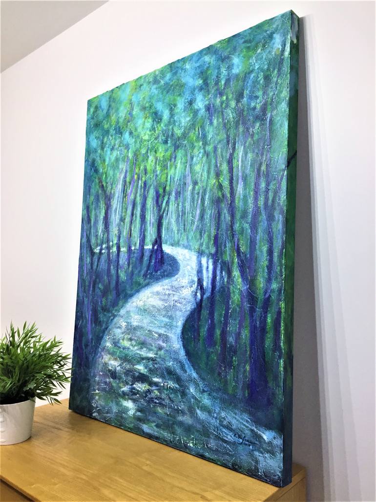 Original Abstract Landscape Painting by Cristina Stefan