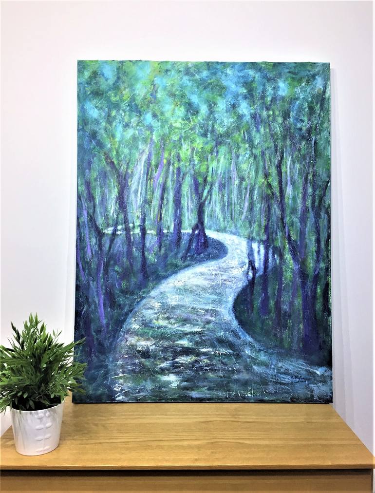 Original Abstract Expressionism Landscape Painting by Cristina Stefan
