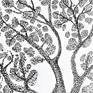 Tree (detail) - Ink on Paper - pointillism