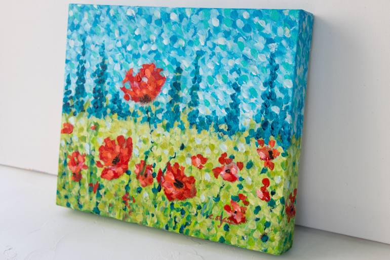 Original Abstract Floral Painting by Cristina Stefan