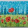 Red Poppies - impressionist painting (pointillism) - by C.Stefan (ArtStudio29)