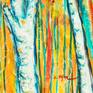 Abstract Birch Forest - Fall Colors - signature