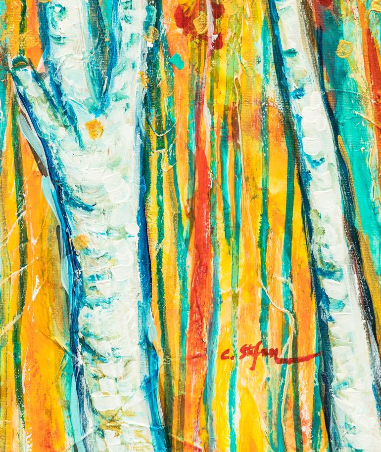 Original Impressionism Tree Painting by Cristina Stefan