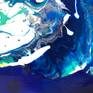 Wave (detail) - expressionist contemporary painting on birch wood