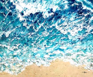 Beach at the Mediterranean Sea - aerial seascape, wave, ocean thumb