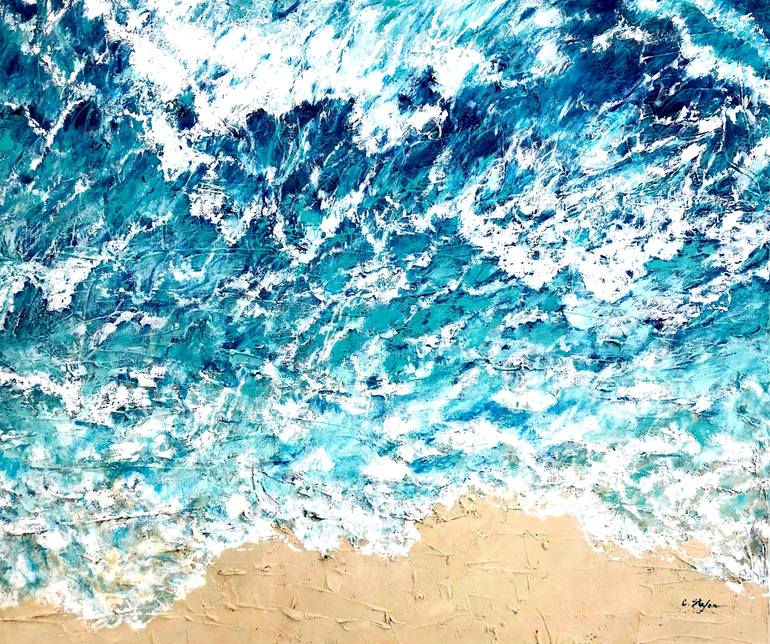 AI Generative Panoramic beautiful seascape of the Mediterranean