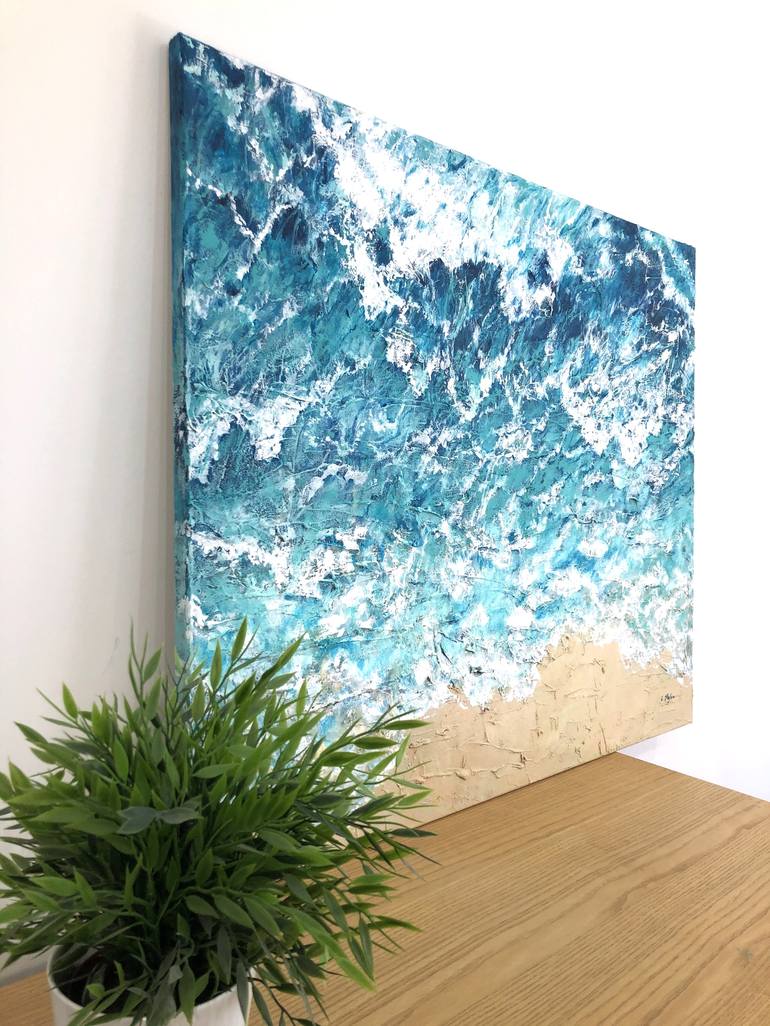 Original Abstract Seascape Painting by Cristina Stefan