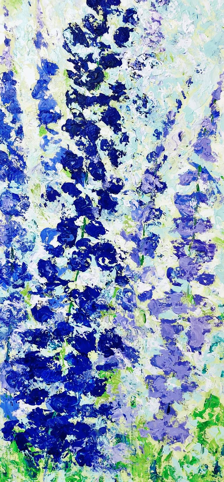 Original Abstract Expressionism Garden Painting by Cristina Stefan