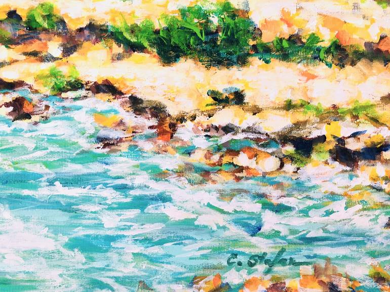 Original Impressionism Seascape Painting by Cristina Stefan