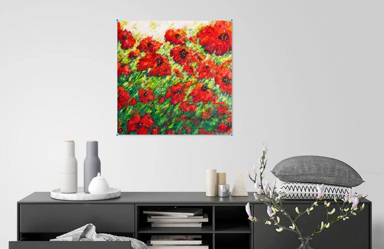 Original Abstract Expressionism Floral Painting by Cristina Stefan