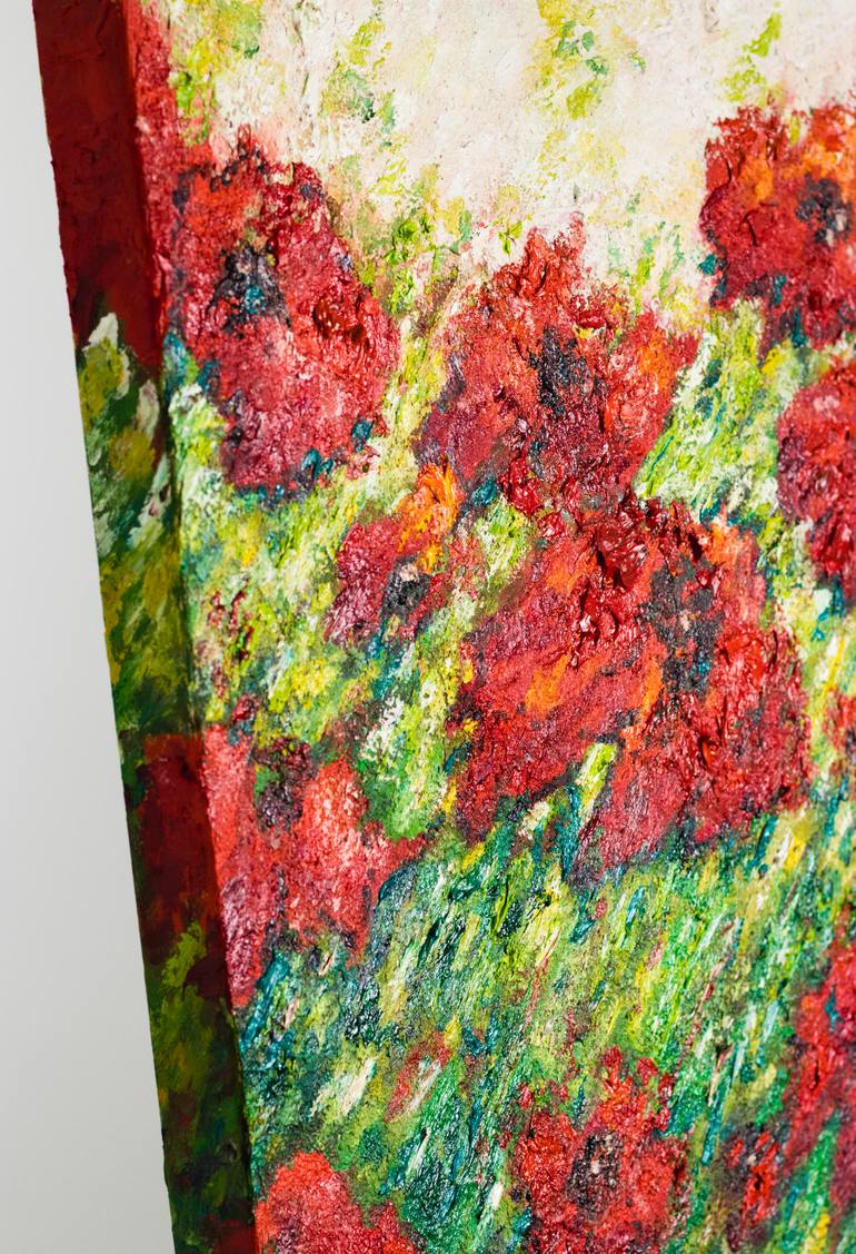Original Abstract Expressionism Floral Painting by Cristina Stefan