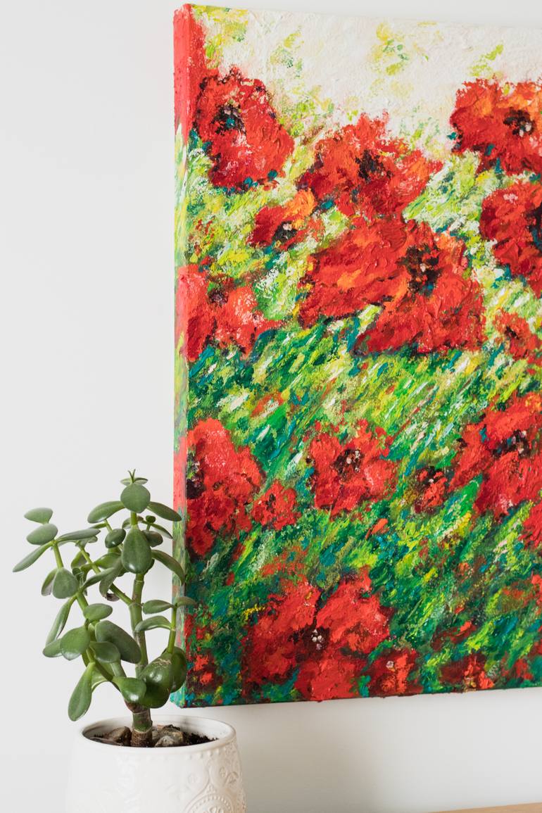 Original Abstract Expressionism Floral Painting by Cristina Stefan