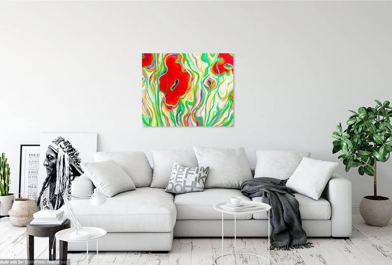 Original Abstract Expressionism Floral Painting by Cristina Stefan