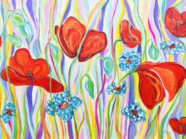 Original Abstract Expressionism Garden Paintings by Cristina Stefan