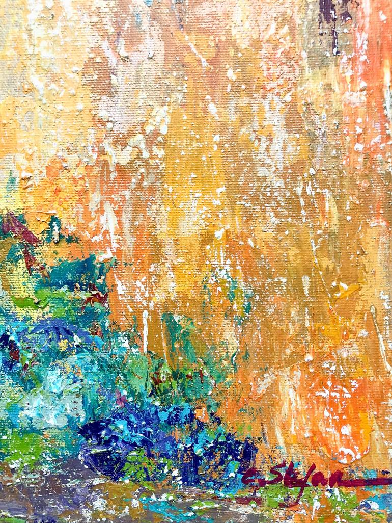 Original Abstract Expressionism Landscape Painting by Cristina Stefan
