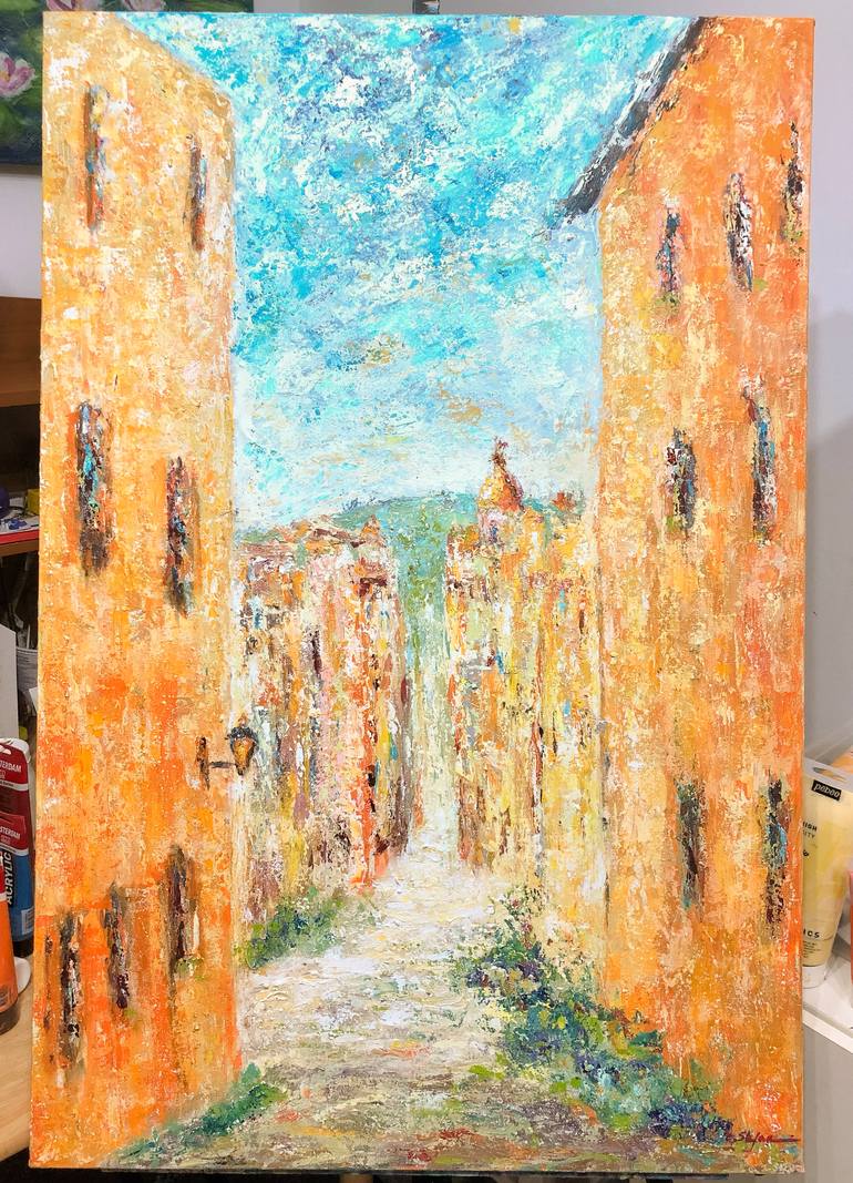 Original Abstract Expressionism Landscape Painting by Cristina Stefan