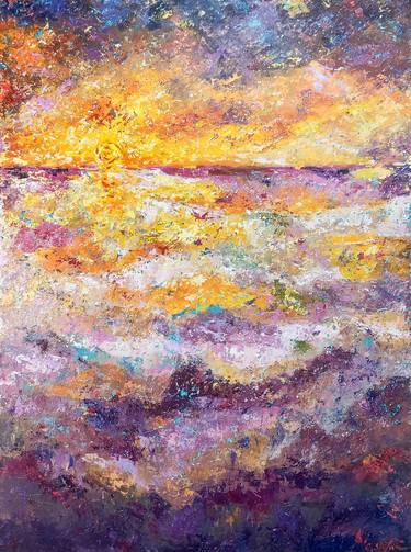 Original Abstract Expressionism Seascape Paintings by Cristina Stefan