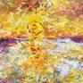 Seascape at Sunset in Spain - original painting (detail )