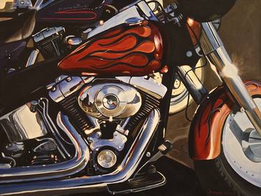 Print of Motorcycle Paintings by Deborah Walsh