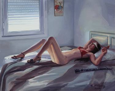 Original Figurative Interiors Paintings by Nurhan Altay