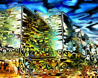 Print of Abstract Architecture Mixed Media by Spencer Selby Abstraction