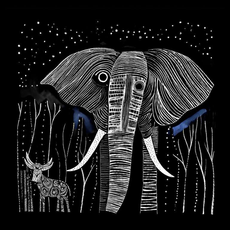 "Whimsical Elephant # 31" - Print