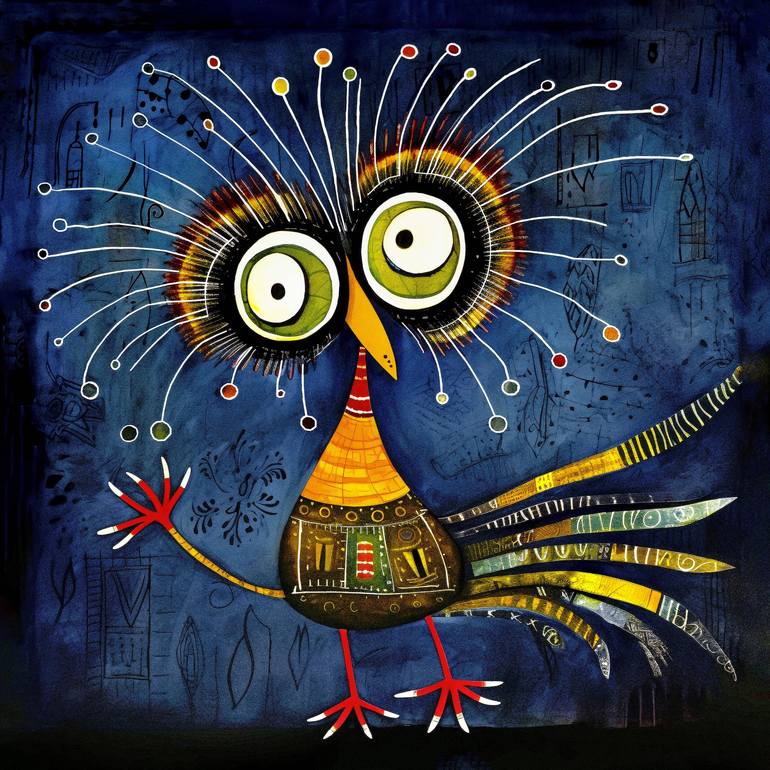 "Whimsical Bird # 44" - Print