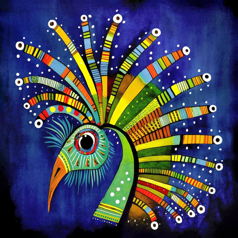 "Whimsical Peacock # 46" - Print