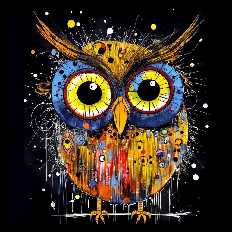 "Whimsical Owl # 54" - Print
