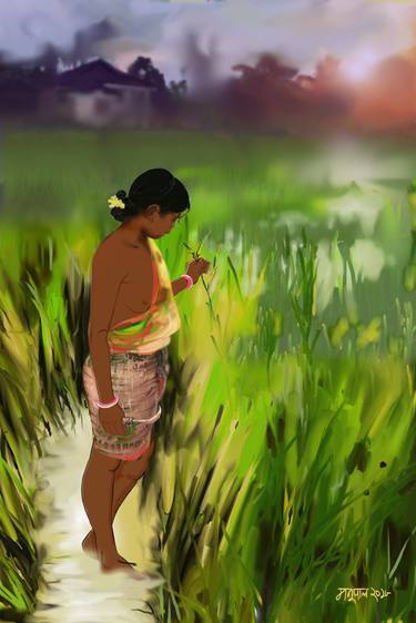 Girl in the Paddy field-1 thumb