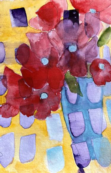 Print of Abstract Expressionism Floral Paintings by Sherry Harradence