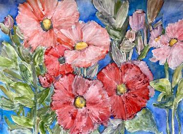 Print of Abstract Expressionism Floral Paintings by Sherry Harradence