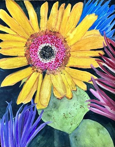Original Abstract Floral Paintings by Sherry Harradence