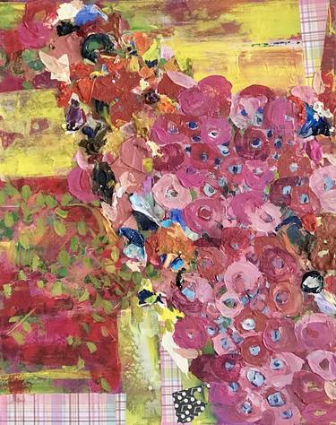 Original Abstract Floral Collage by Sherry Harradence