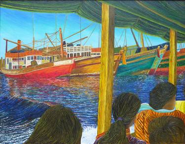 Original Figurative Boat Paintings by Elisabetta Duminuco