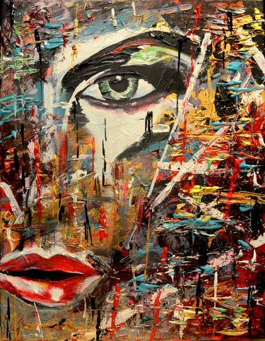 Original Abstract Expressionism Portrait Paintings by Veronica Ungureanu