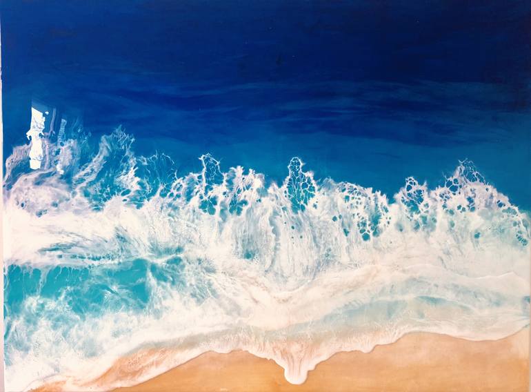 Original Beach Painting by Veronica Ungureanu