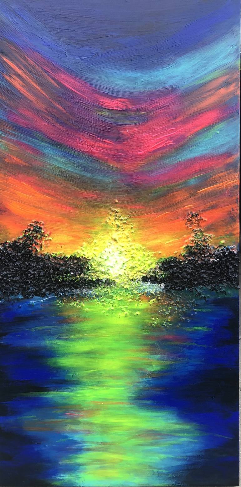 Sunset, Dot Art. : r/acrylicpainting