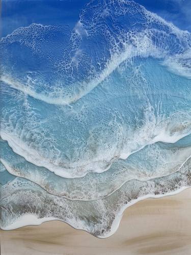 Original Abstract Beach Painting by Veronica Ungureanu