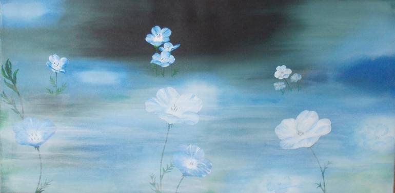 Pretty in Blue Painting by Brian Saunders | Saatchi Art